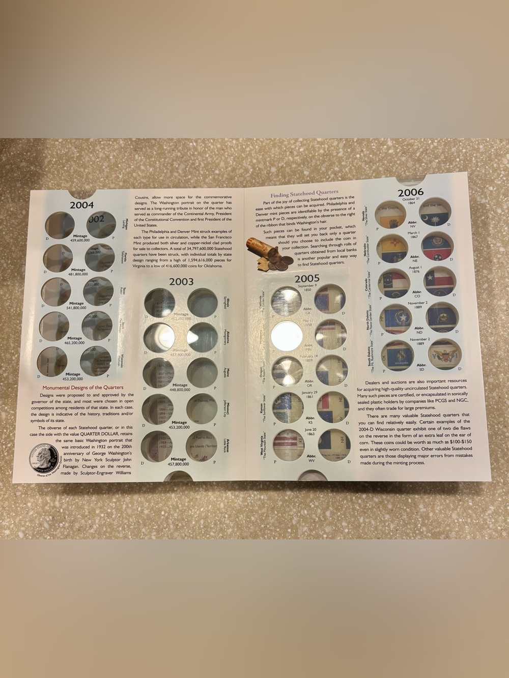 Cornerstone National Park Quarters Coin Album 1999 2009 P&D Collection Book - Picture 7 of 15